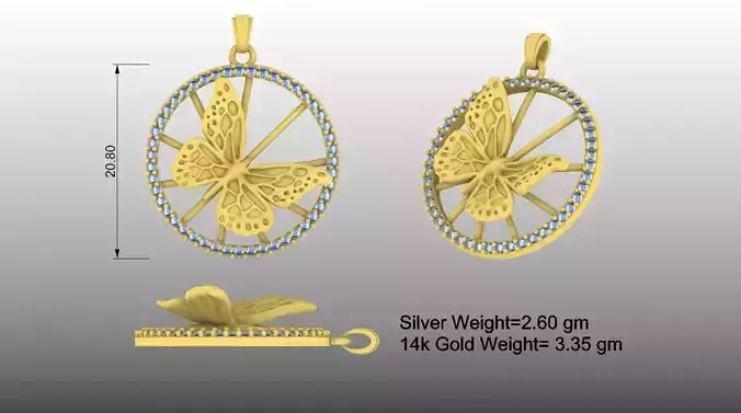 Beautiful Butterfly Gift Pendant for Women 