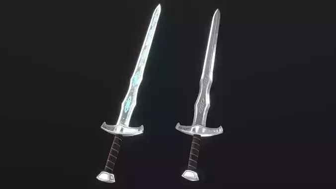 Magic Ice Sword Low-poly 3D model