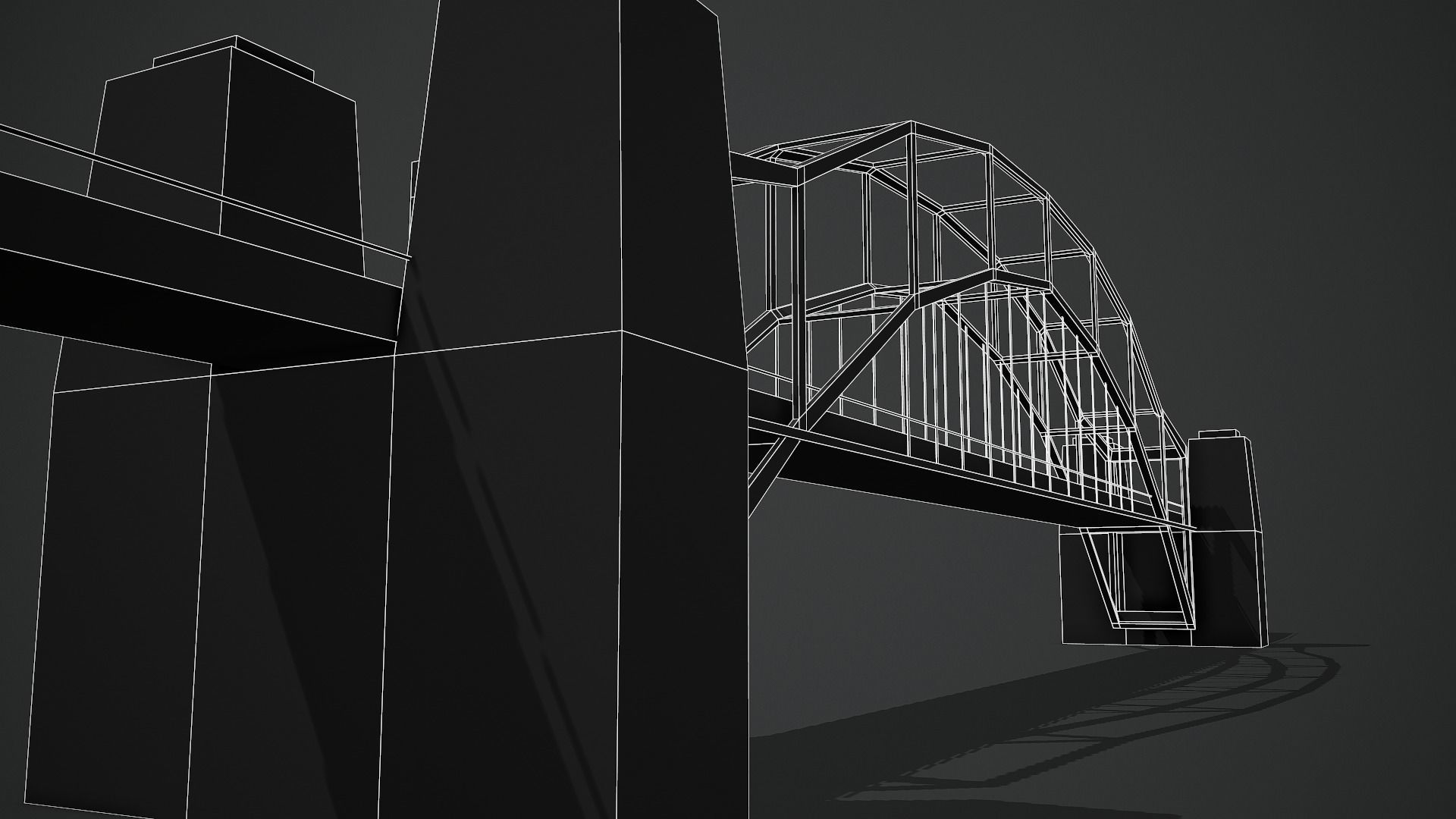 Modern Bridge - Low Poly Game Ready Low-poly 3D model_13