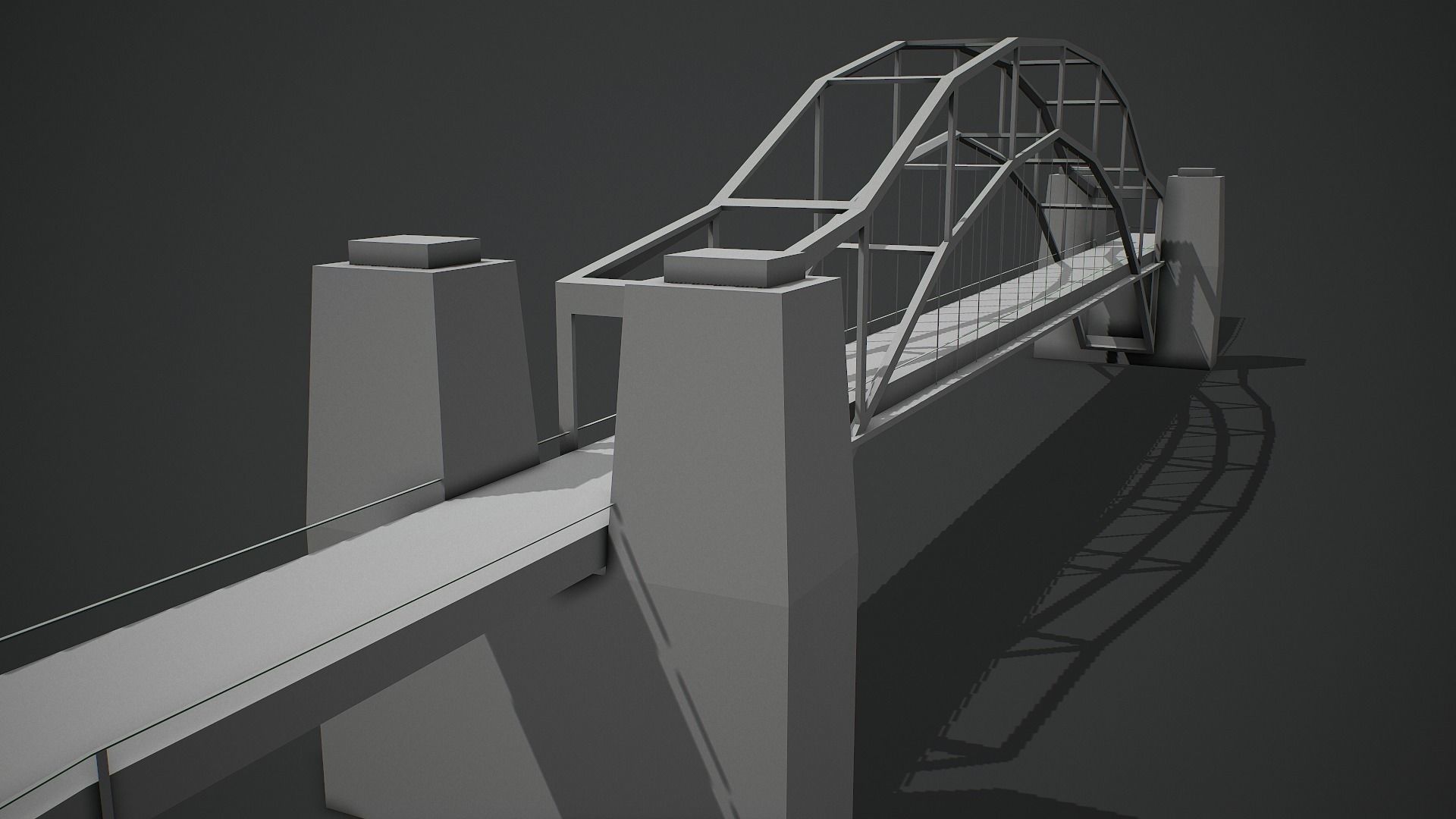 Modern Bridge - Low Poly Game Ready Low-poly 3D model_8