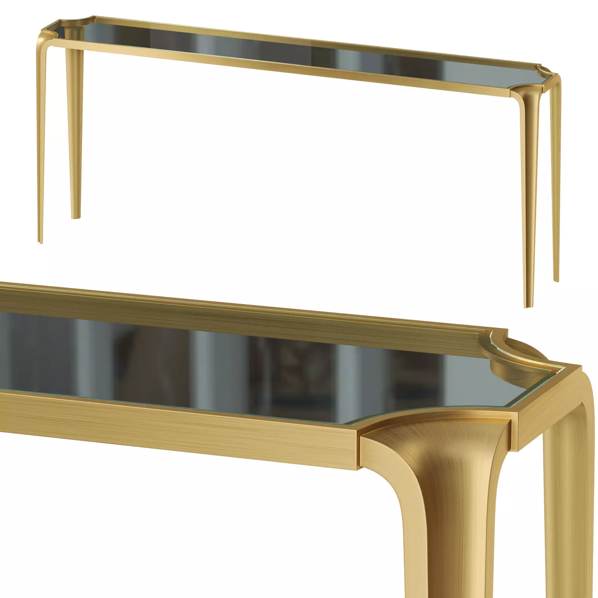 Baker Lotus Console Table 3D model_0