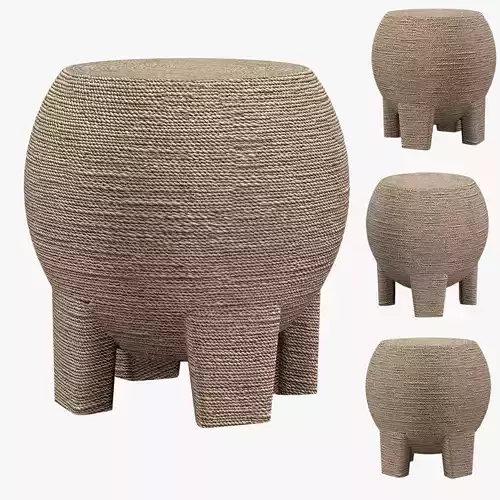 Wrapped Rope Bulb Stool table