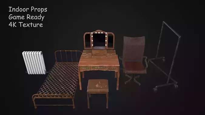 Indoor furniture Props Collection 2 Game Ready
