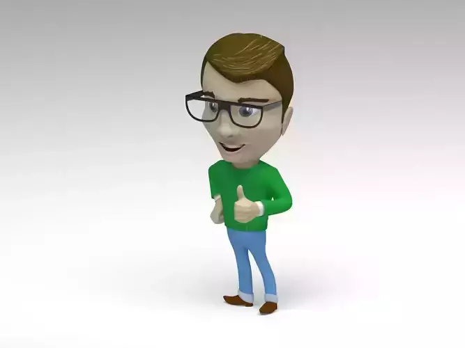 Low poly male character cartoon Low-poly 3D model
