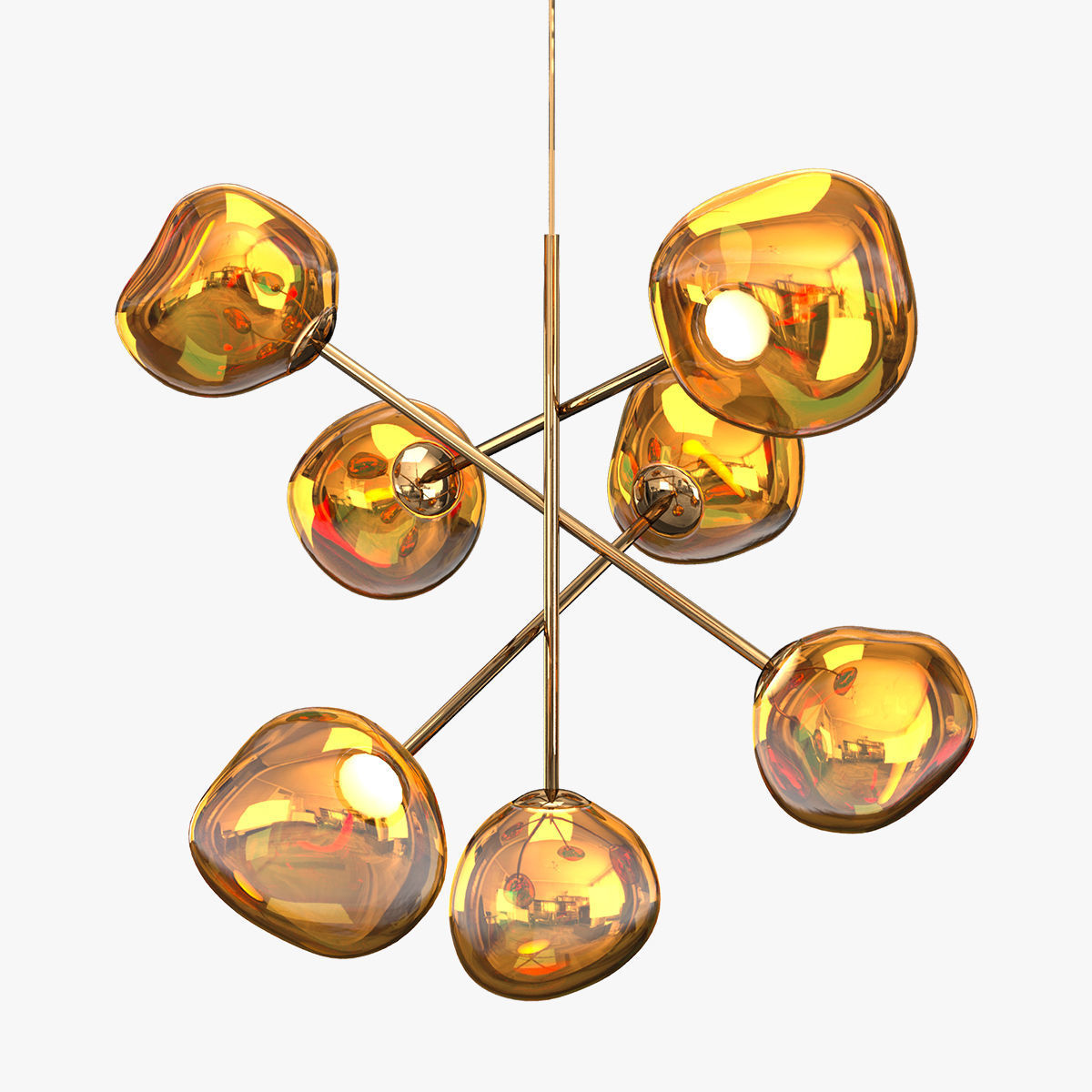 MELT LED CHANDELIER GOLD LARGE 3D model_7