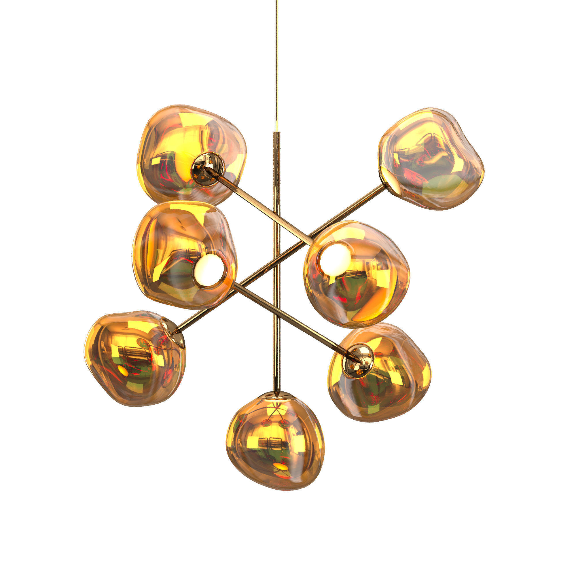 MELT LED CHANDELIER GOLD LARGE 3D model_5