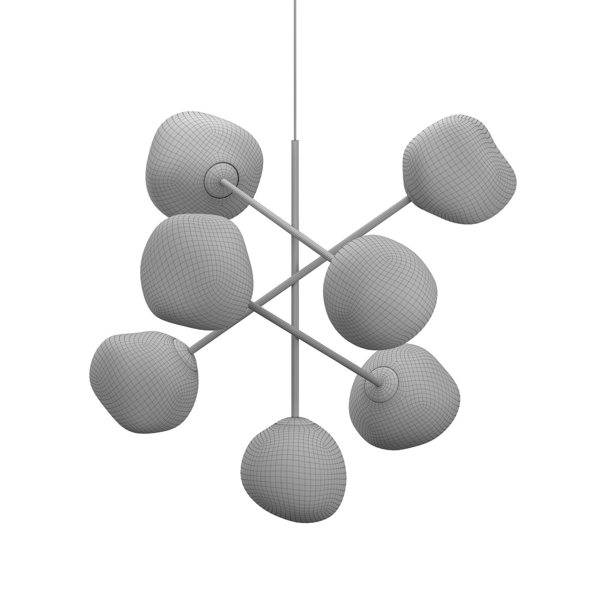 MELT LED CHANDELIER GOLD LARGE 3D model_6