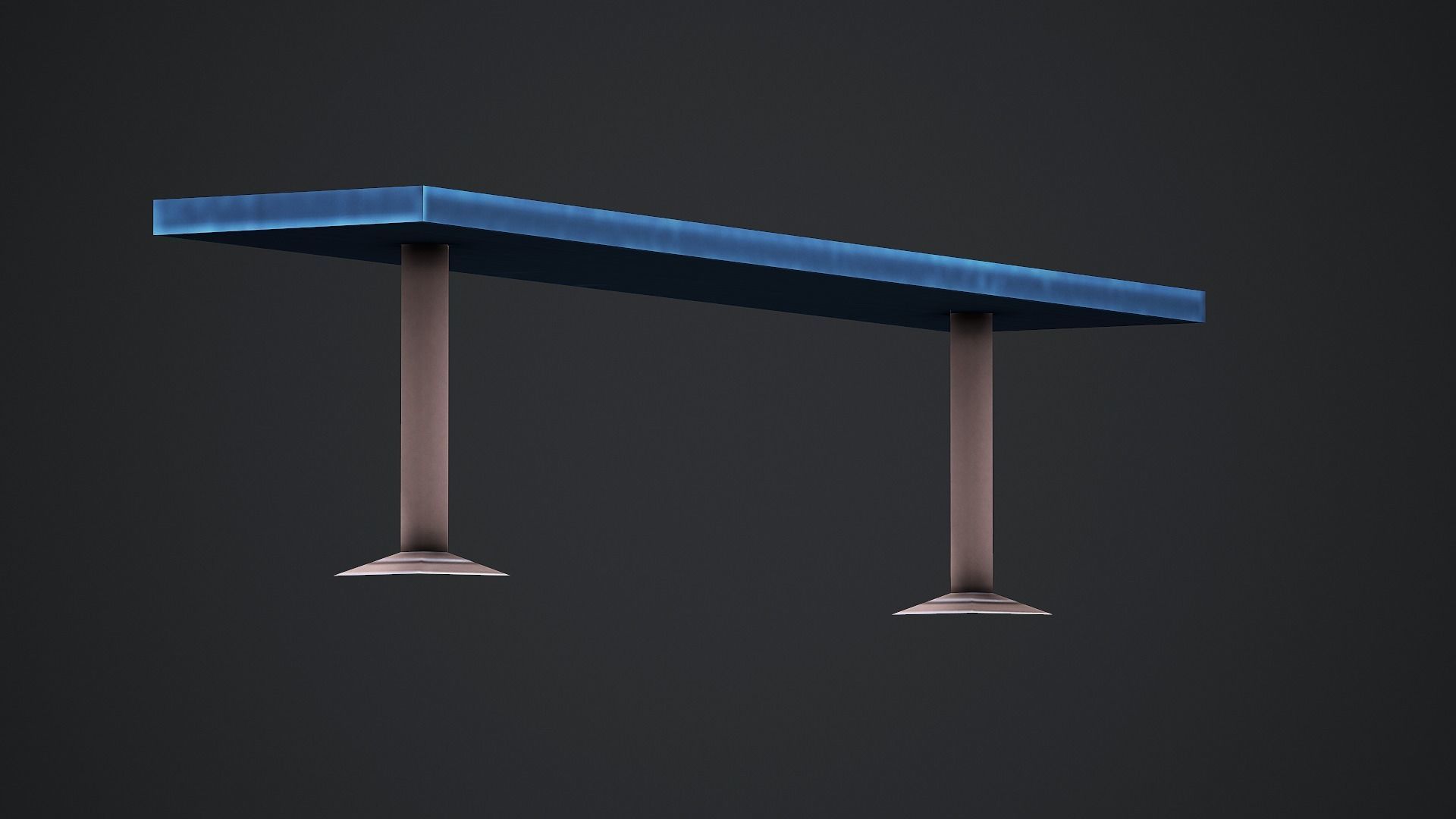 Locker Room Bench - Low Poly Game Ready Low-poly 3D model_3