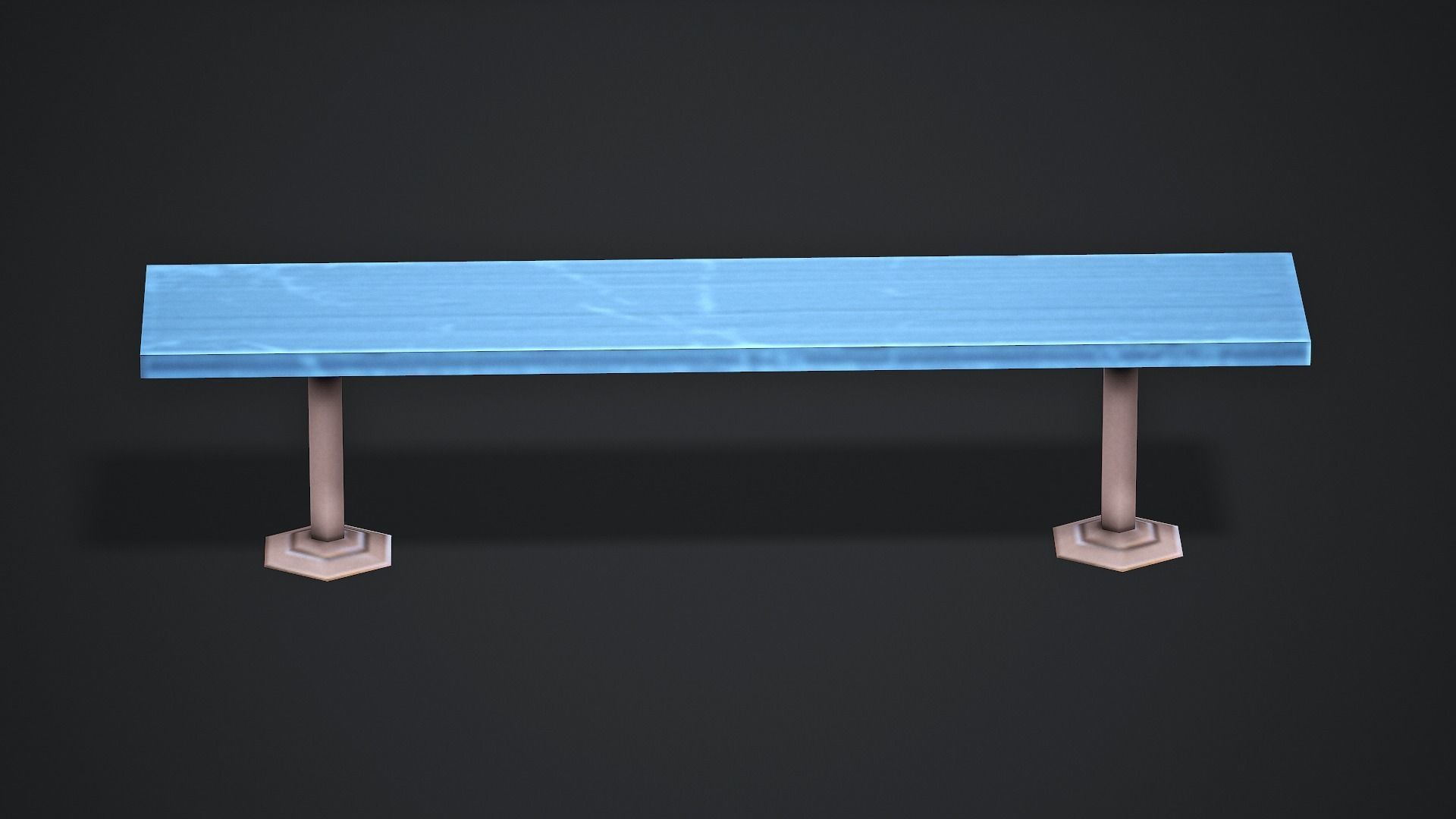 Locker Room Bench - Low Poly Game Ready Low-poly 3D model_2