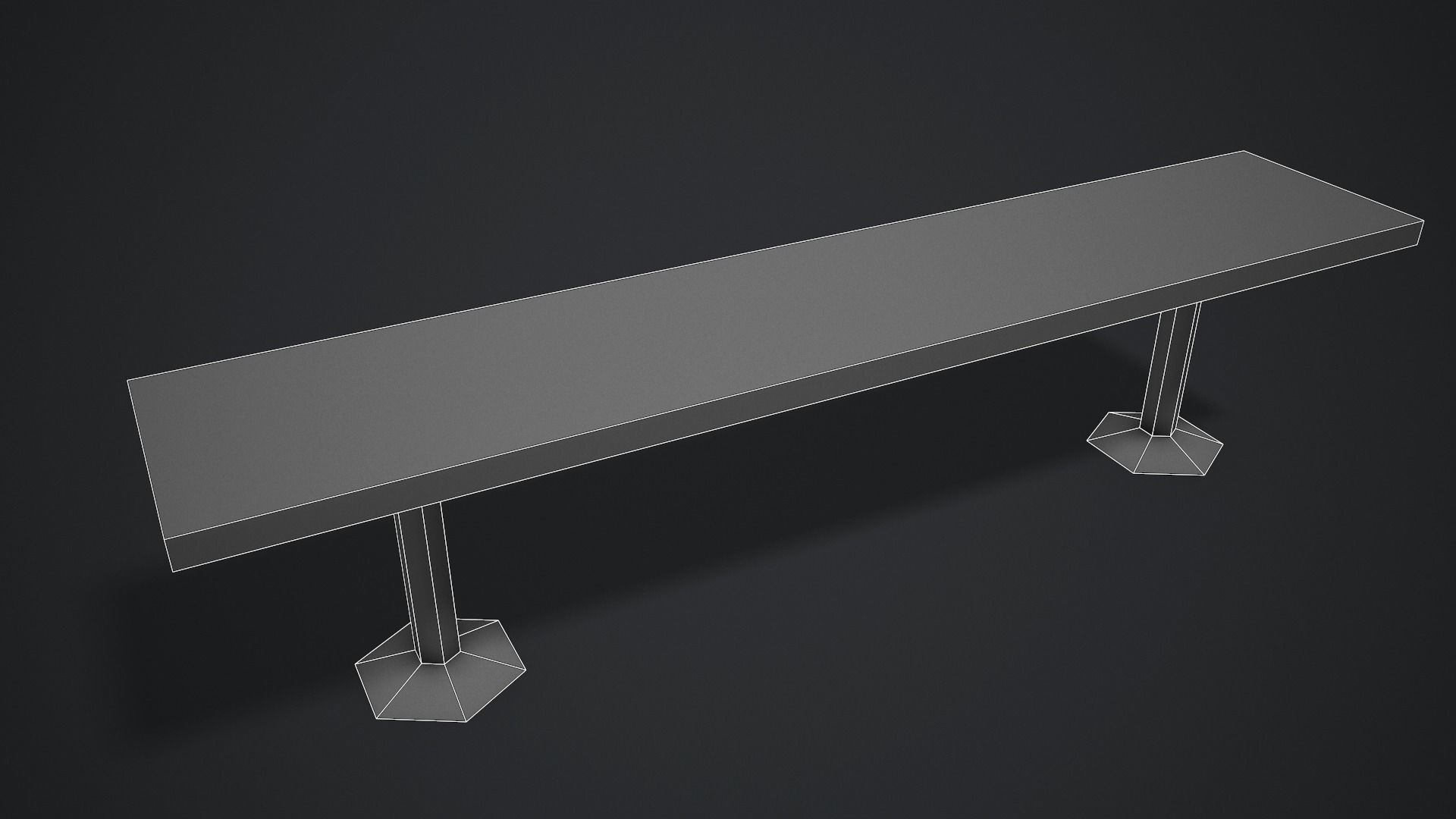 Locker Room Bench - Low Poly Game Ready Low-poly 3D model_10