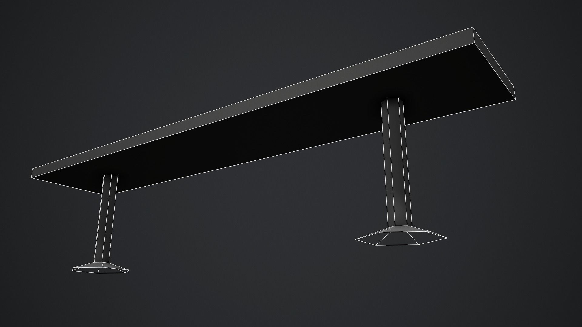 Locker Room Bench - Low Poly Game Ready Low-poly 3D model_9