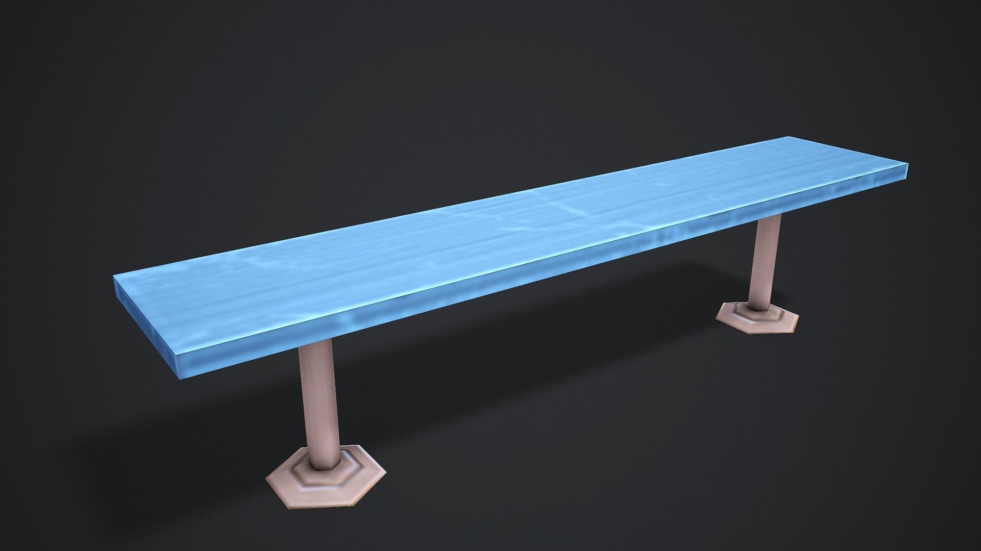Locker Room Bench - Low Poly Game Ready Low-poly 3D model_5