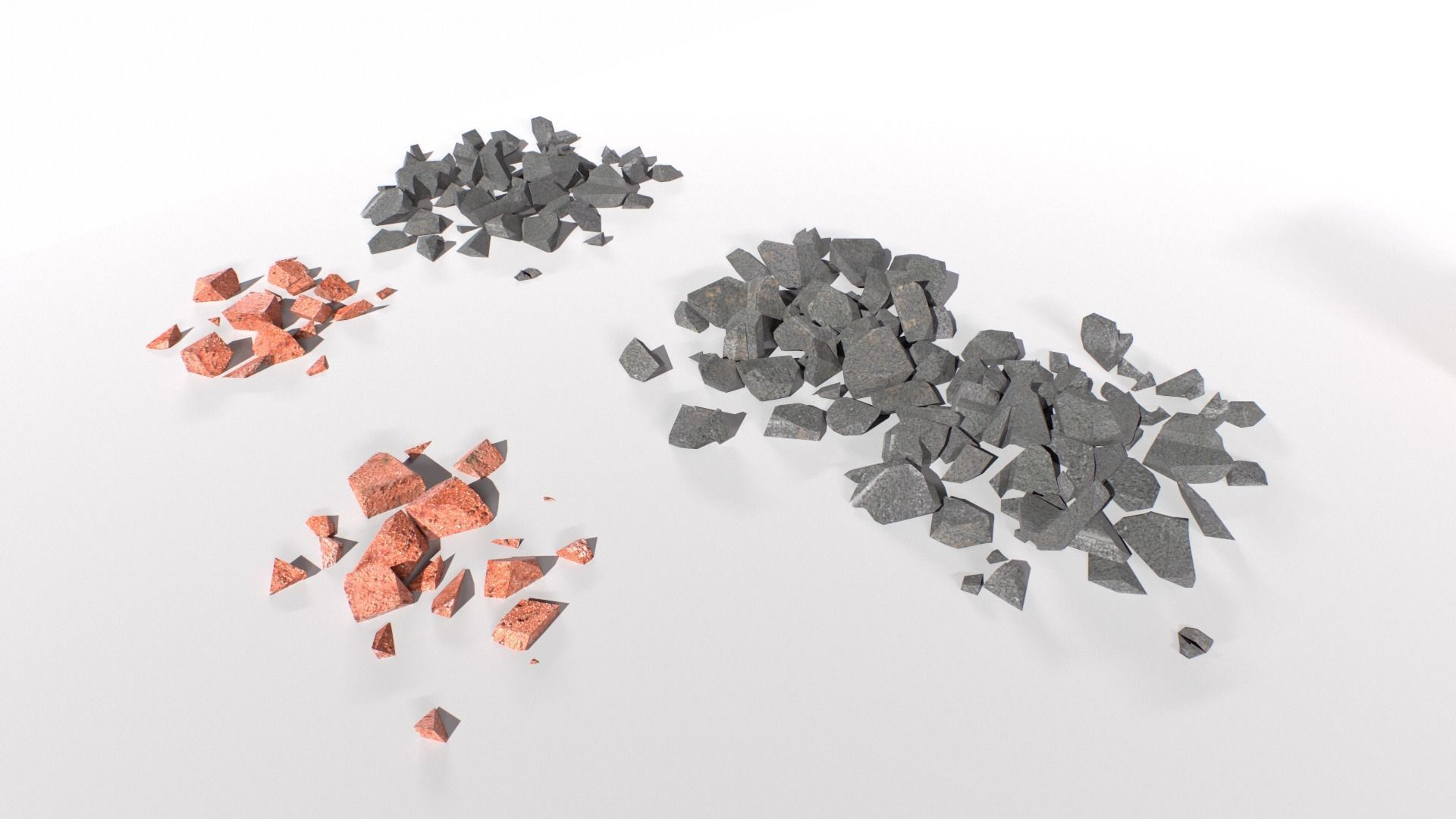 Bricks and debris Low-poly 3D model_8