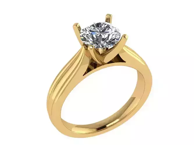 Ring491 solitaire engagement ring gold