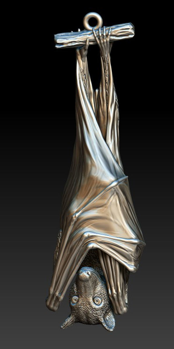 pendant bat 3D print model_5