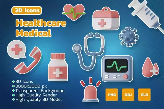 3D icon Medical pack 3D model