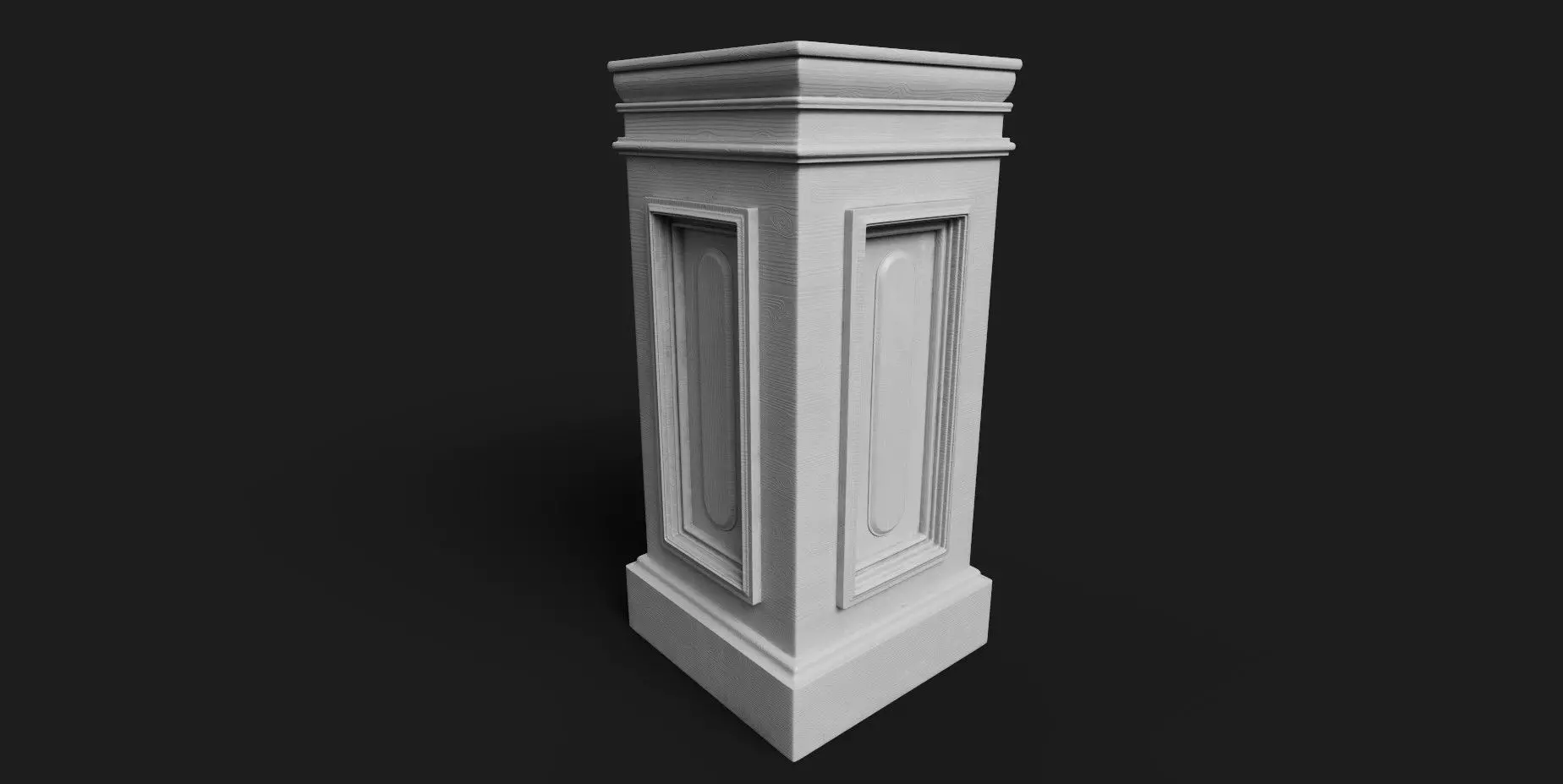 wooden pedestal 3D model_0