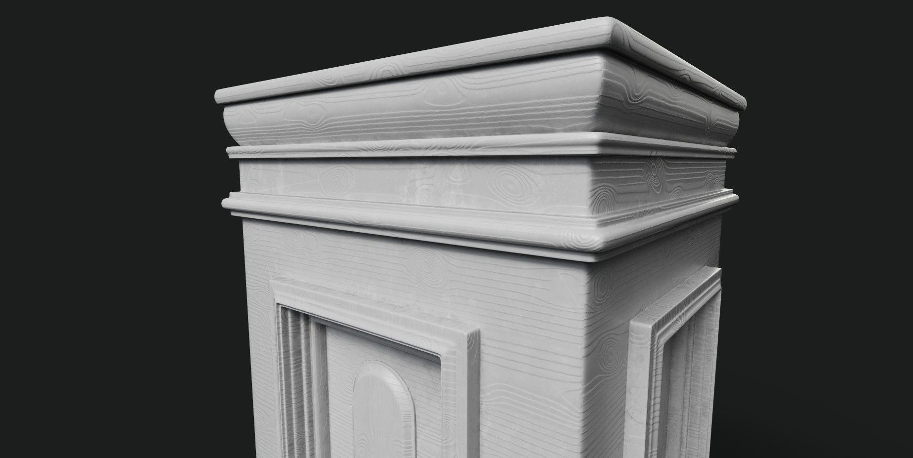 wooden pedestal 3D model_4