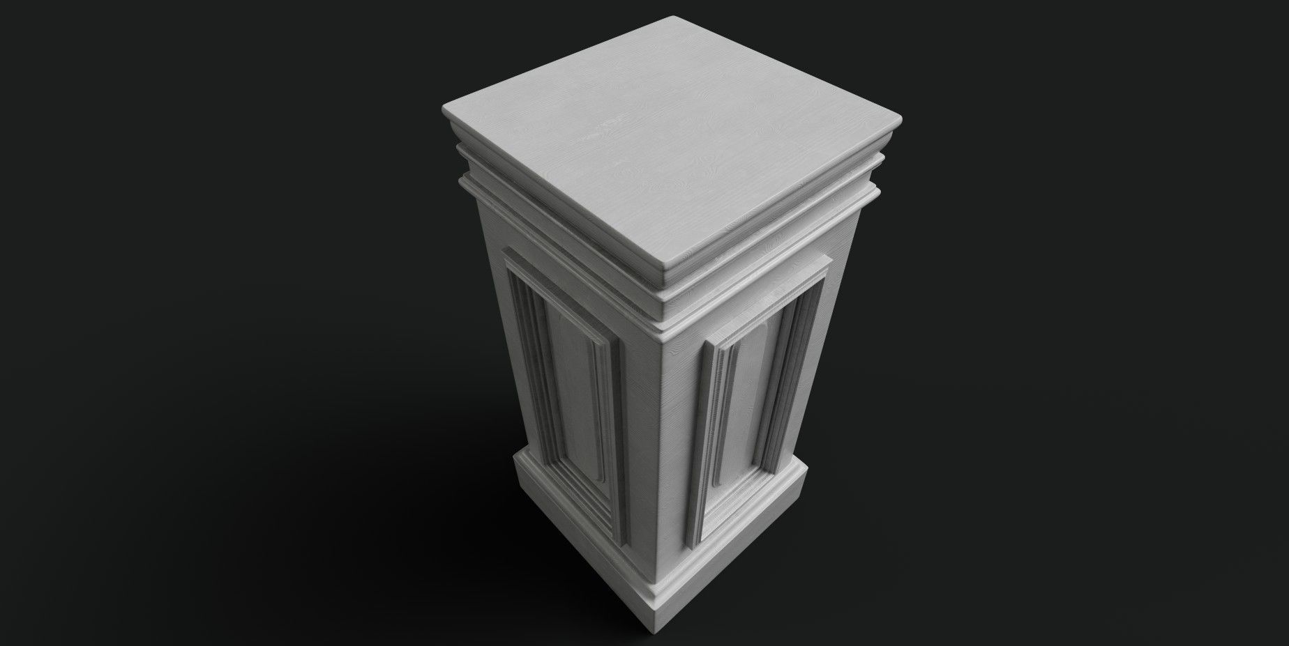 wooden pedestal 3D model_3