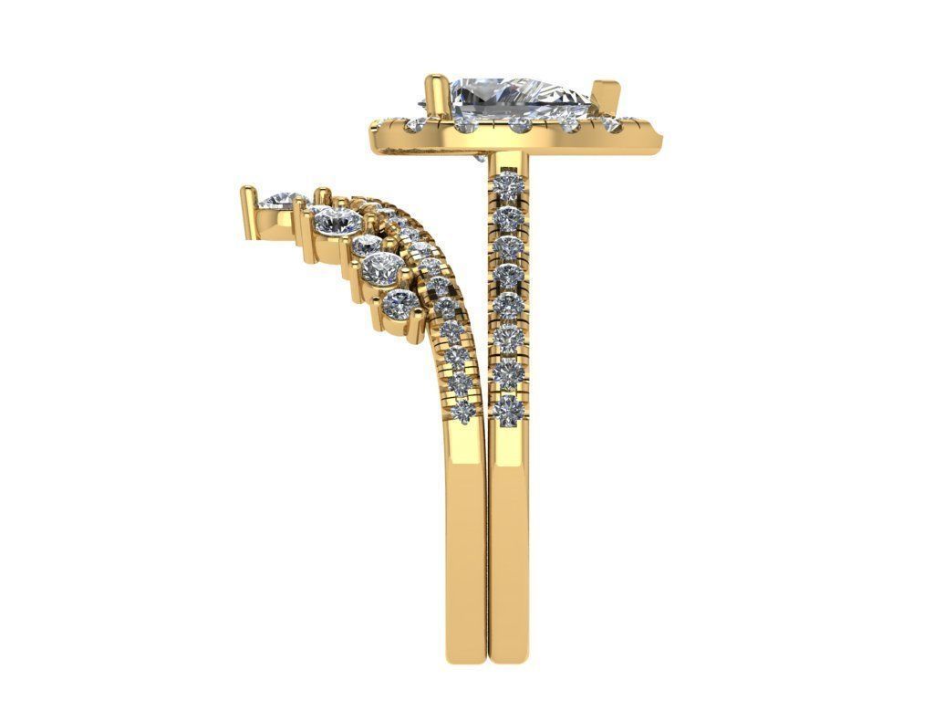 Ring493 pear shaped diamond engagement ring gold 3D print model_3