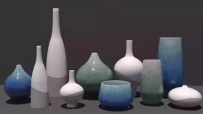 Stoneware Vases for Decoration 3D model