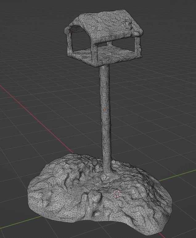 Bird House Table Photoscan Low-poly 3D model_17