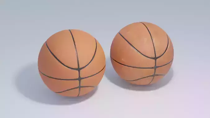 Basketball Dirty and Clean 8K and 4K Low-poly 3D model