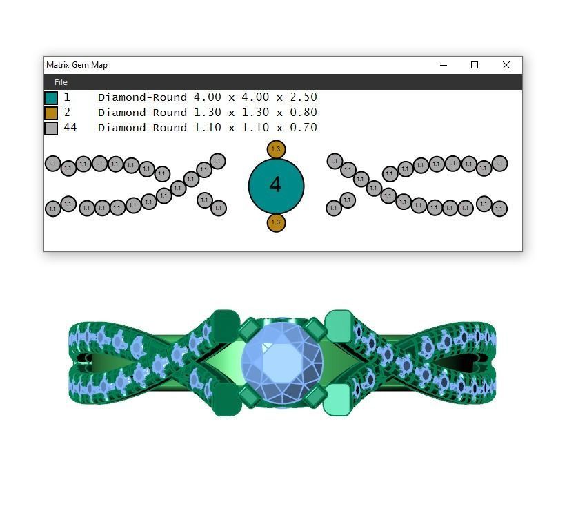 Ring494 gold engagement ring with diamonds 3D print model_6