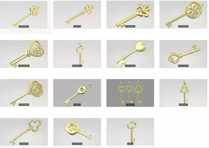 15 Key Pendant stl jcd  3D Model Collection
