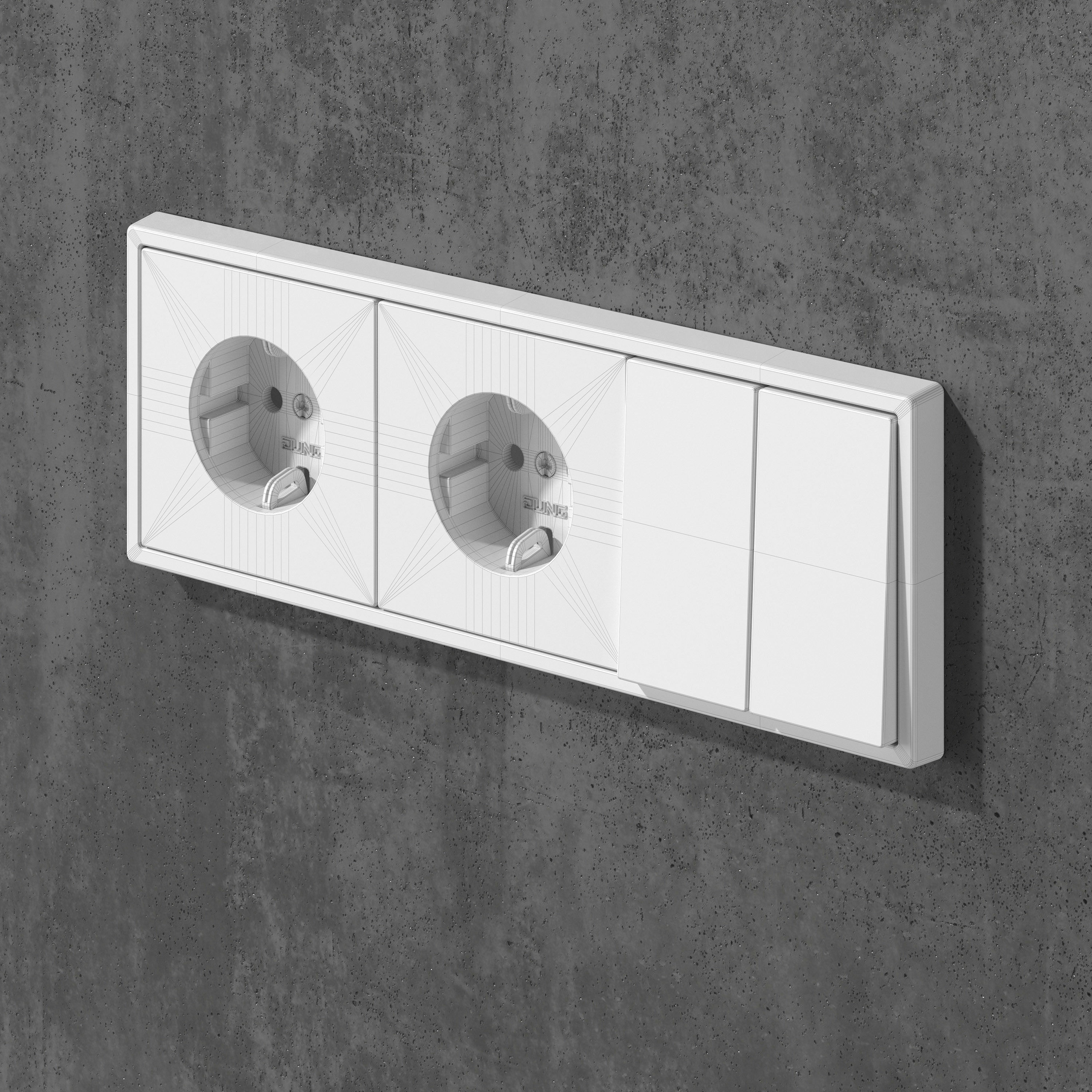 JUNG LS 990- Switches and sockets kit 79 3D model_2