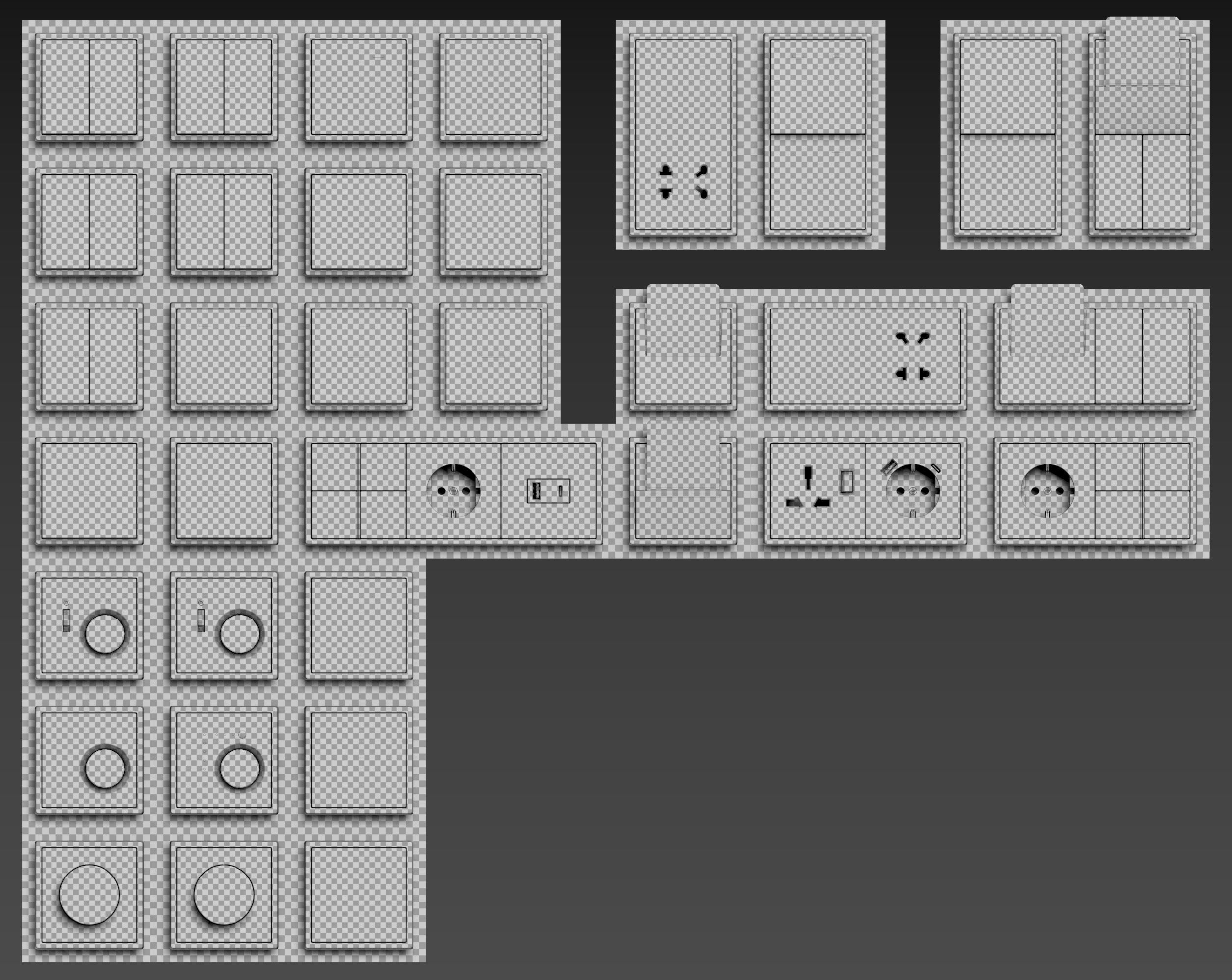 JUNG LS 990 - Hospitality kit 34 items 3D model_9