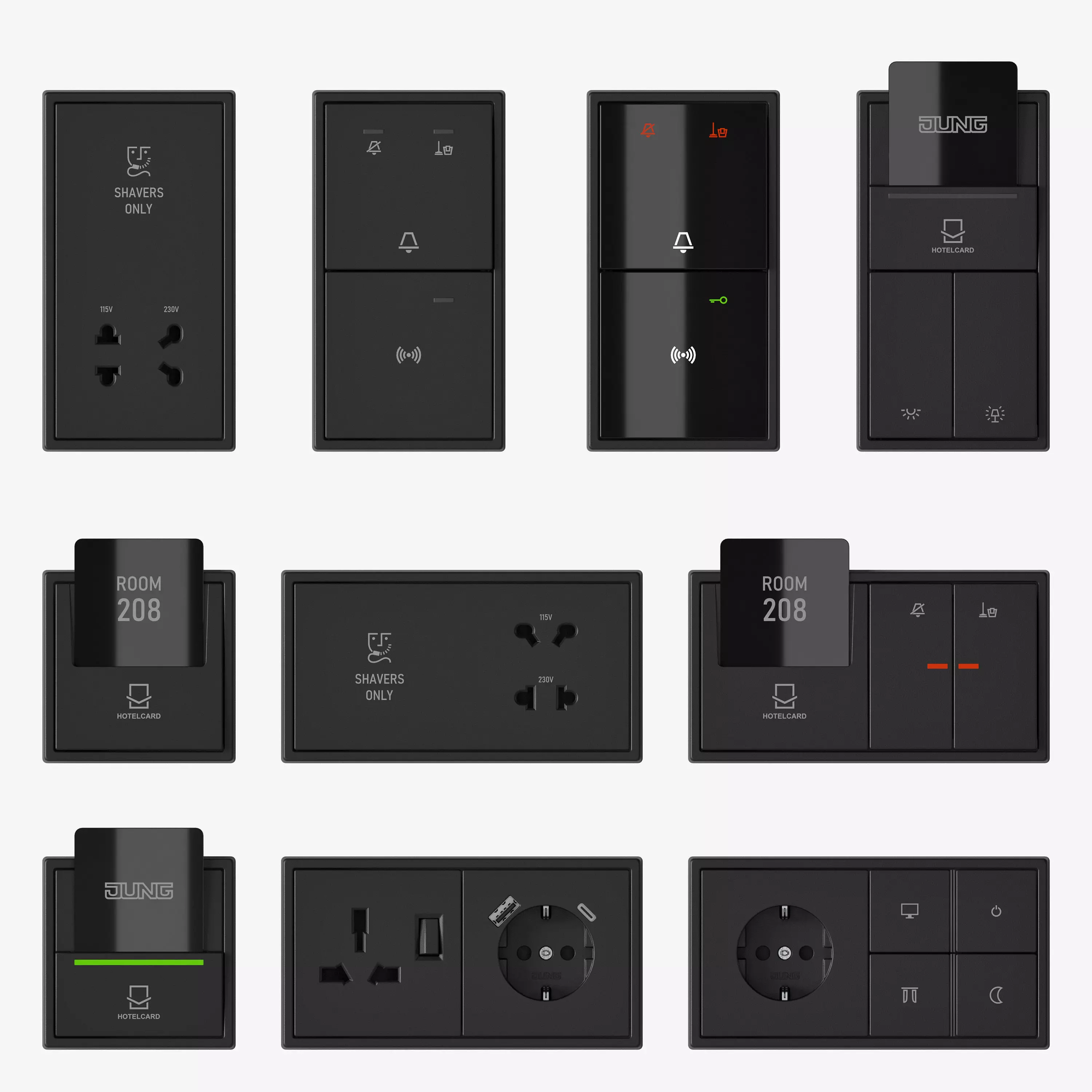 JUNG LS 990 - Hospitality kit 34 items 3D model_0