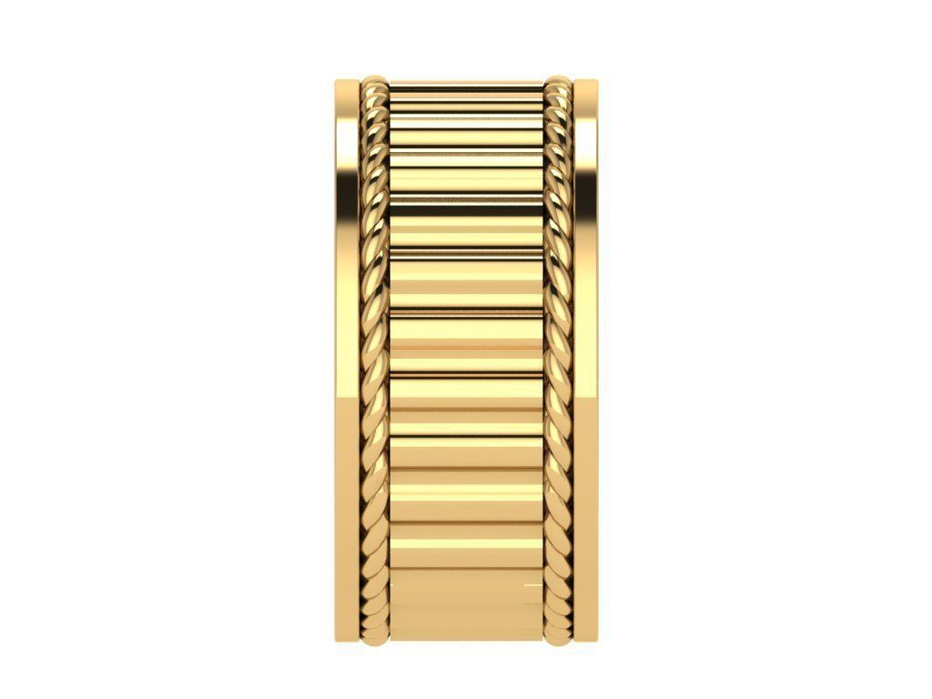 Ring495 gold ring with braided lines 3D print model_3
