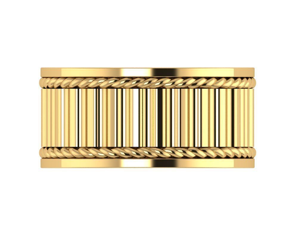 Ring495 gold ring with braided lines 3D print model_1