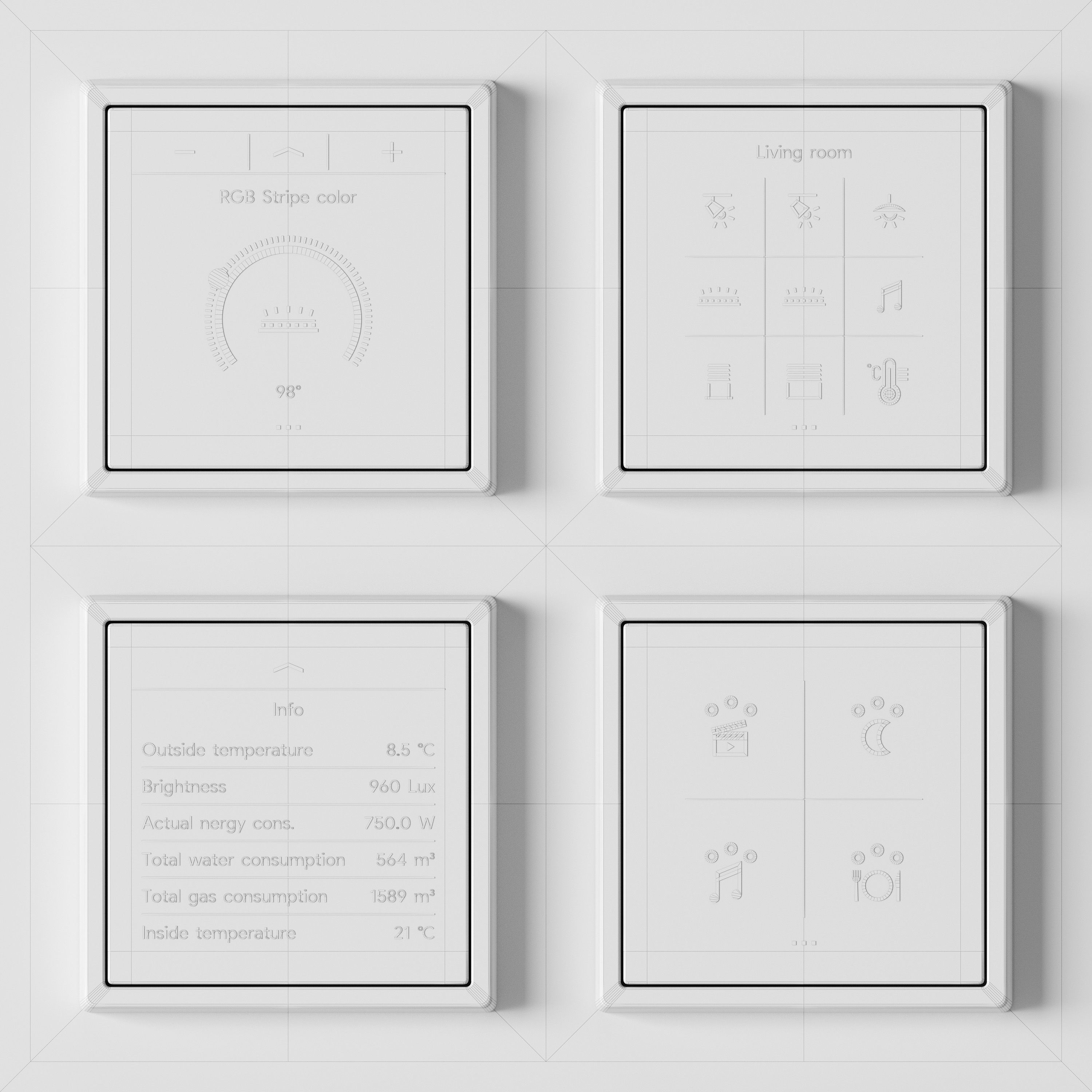 JUNG LS 990 - LS Touch smart KNX kit 54 items 3D model_5