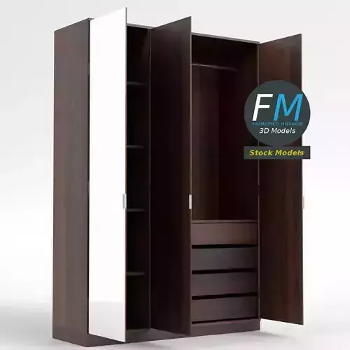 Three-door wardrobe
