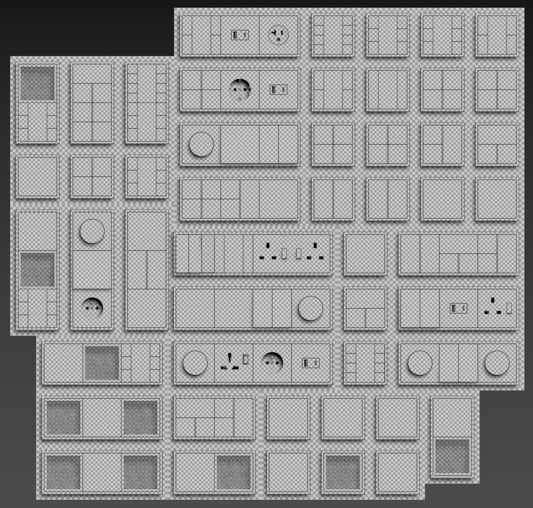 JUNG LS 990 - KNX Smart Home kit 50 items 3D model_9
