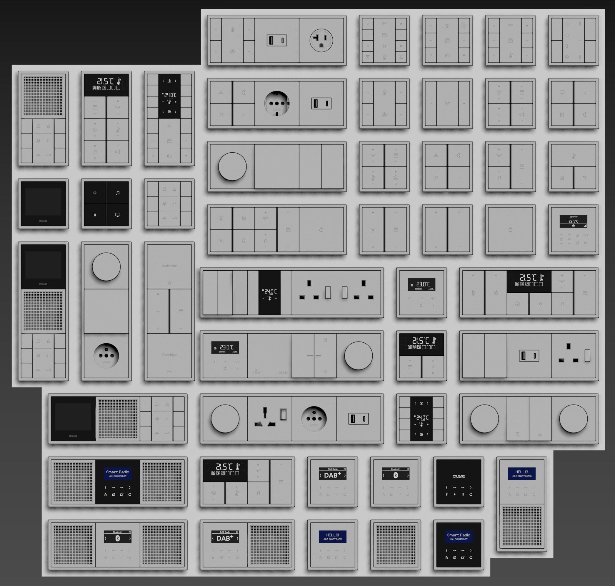 JUNG LS 990 - KNX Smart Home kit 50 items 3D model_8
