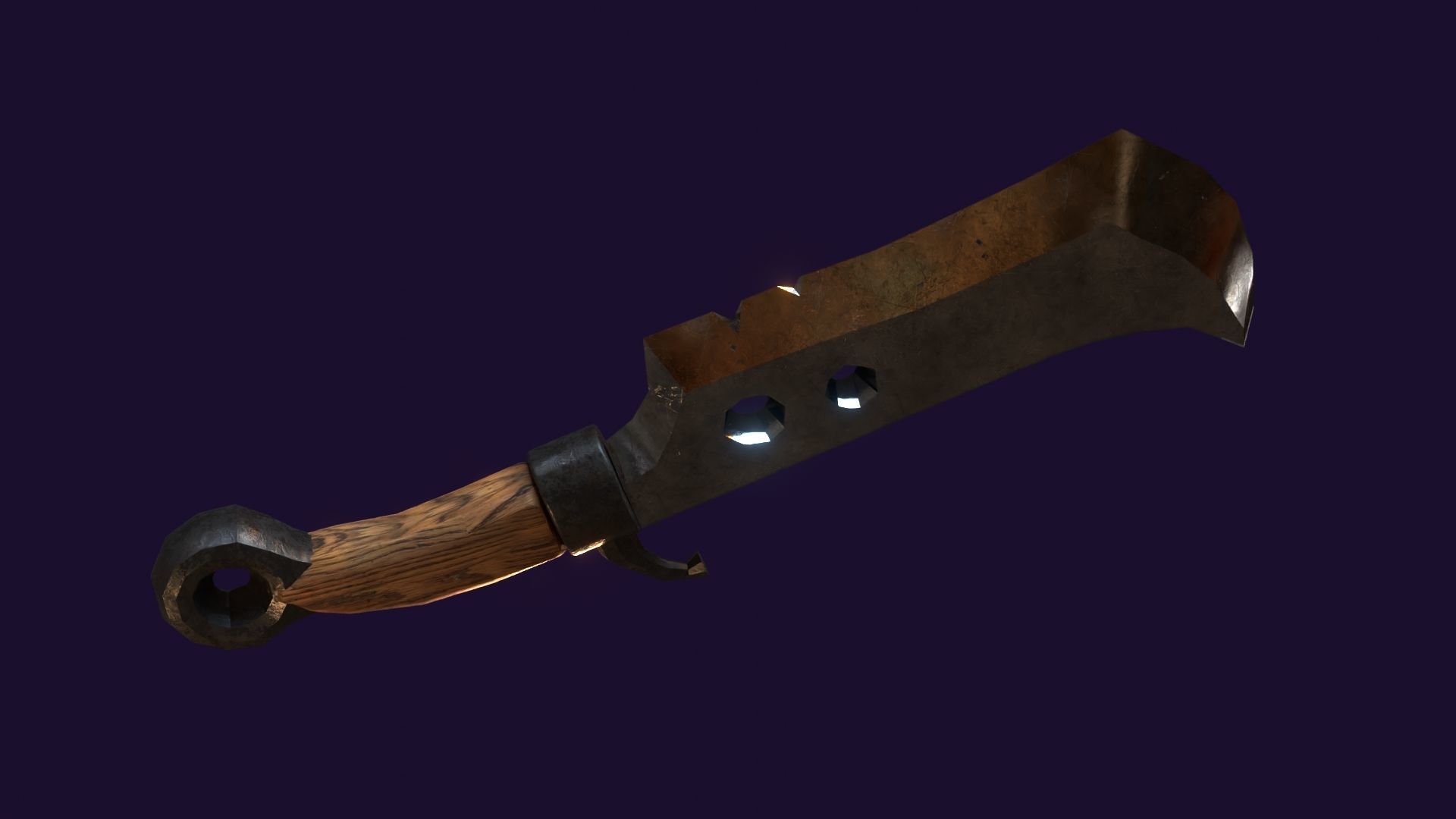 Lowwpoly knife Low-poly 3D model_6