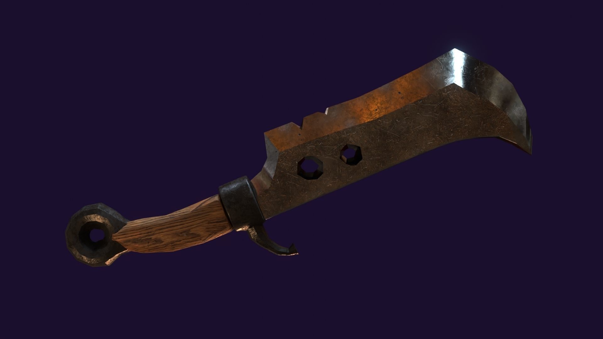 Lowwpoly knife Low-poly 3D model_7
