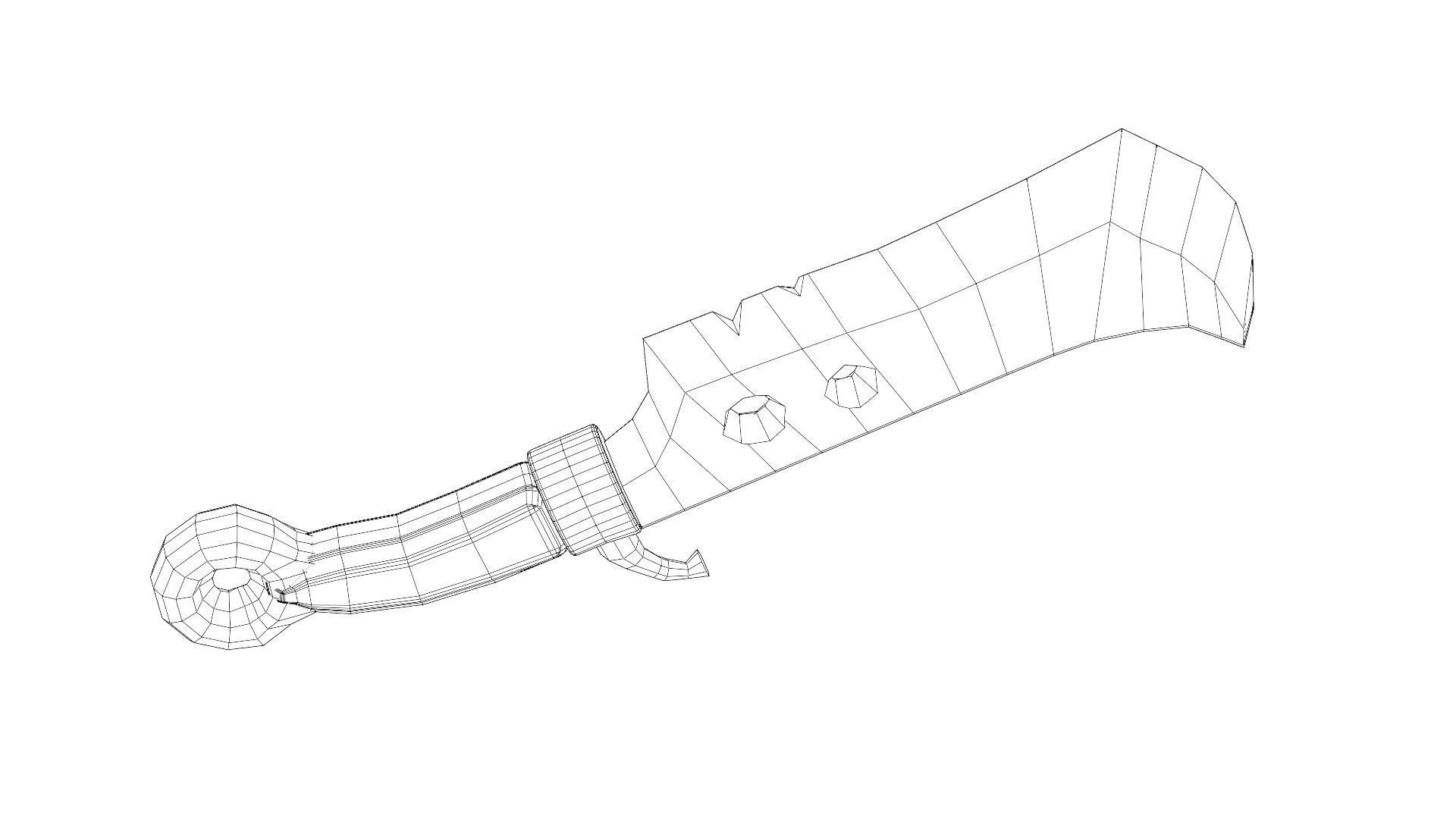 Lowwpoly knife Low-poly 3D model_26