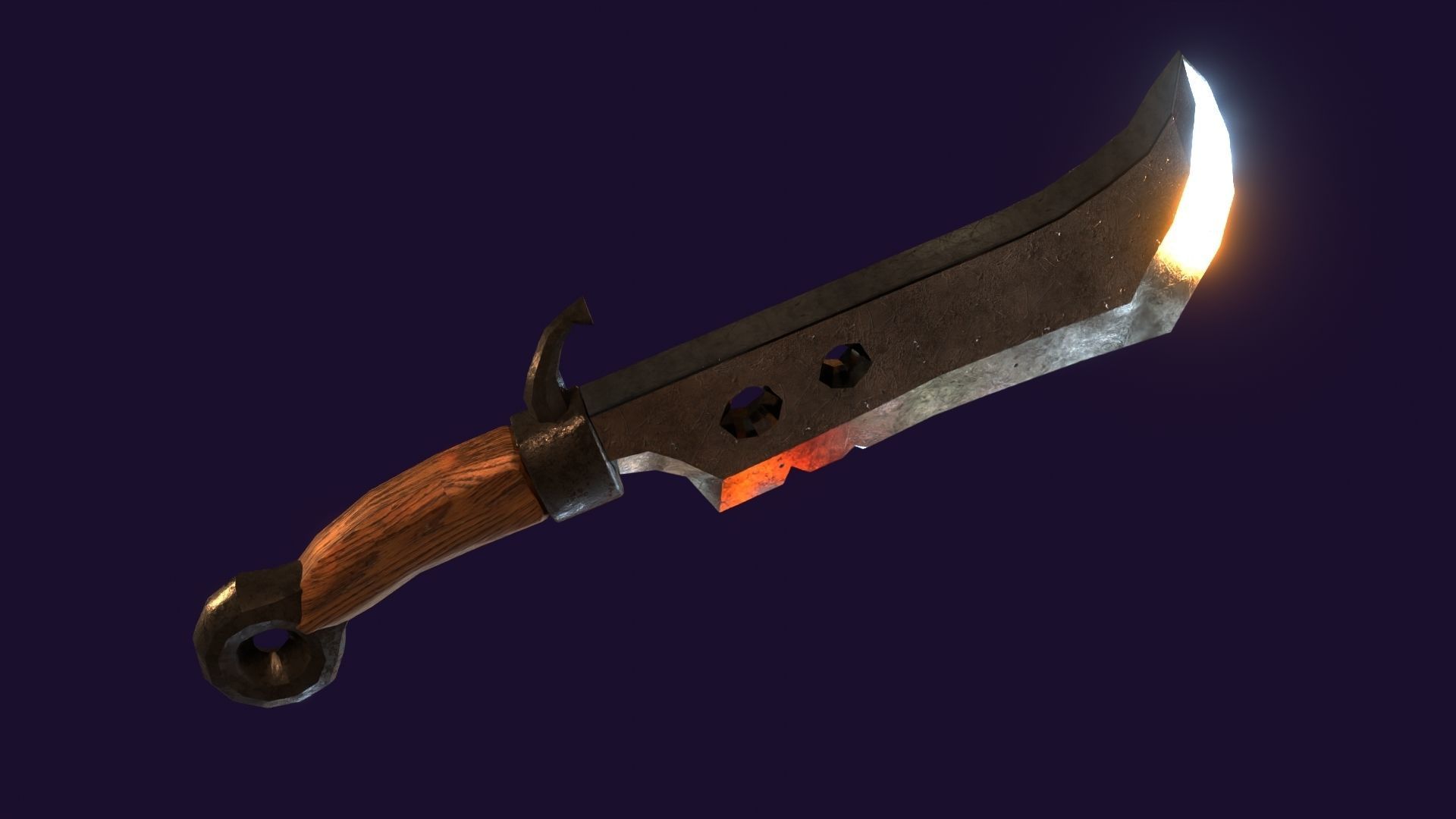 Lowwpoly knife Low-poly 3D model_11