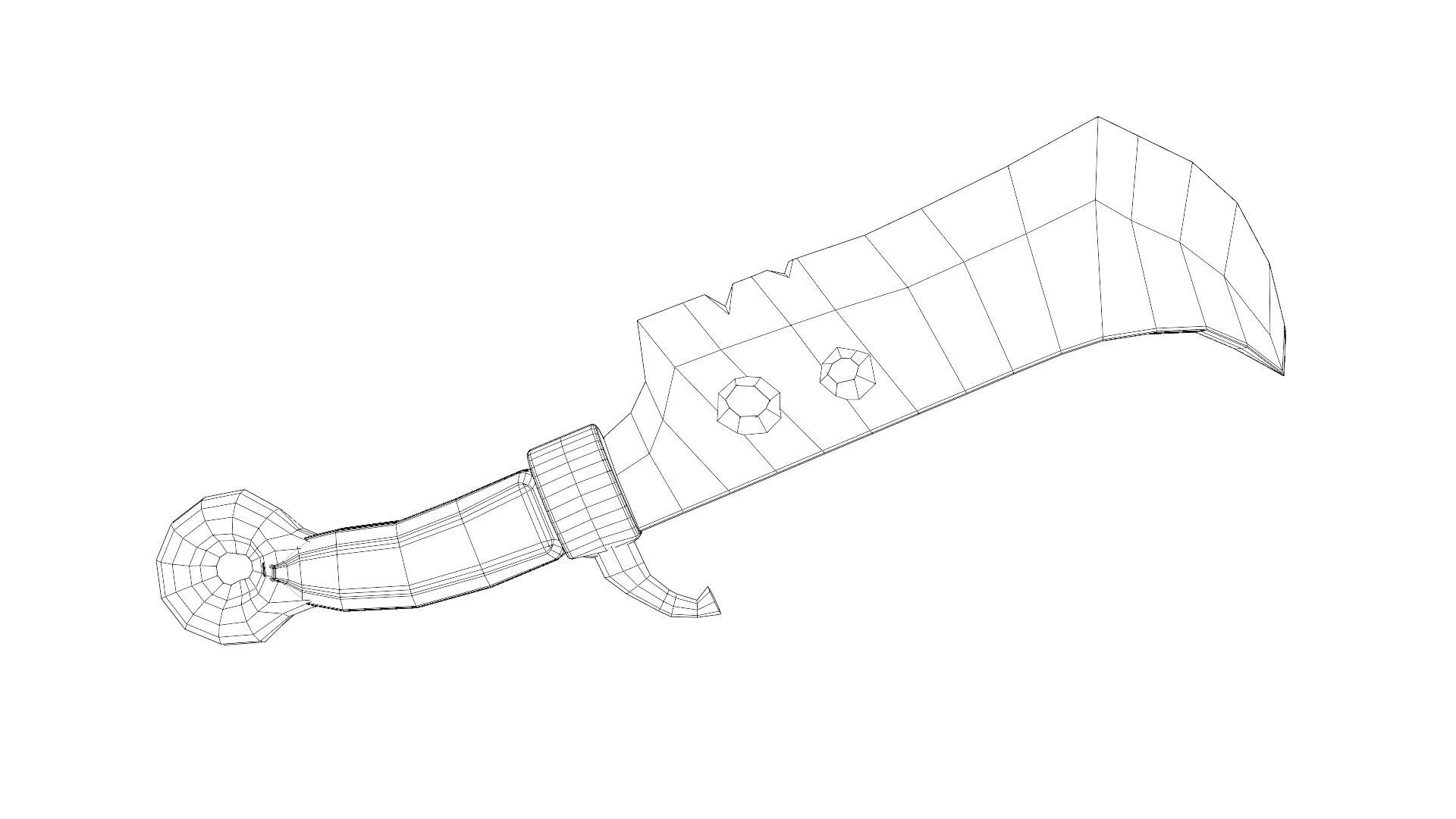 Lowwpoly knife Low-poly 3D model_27
