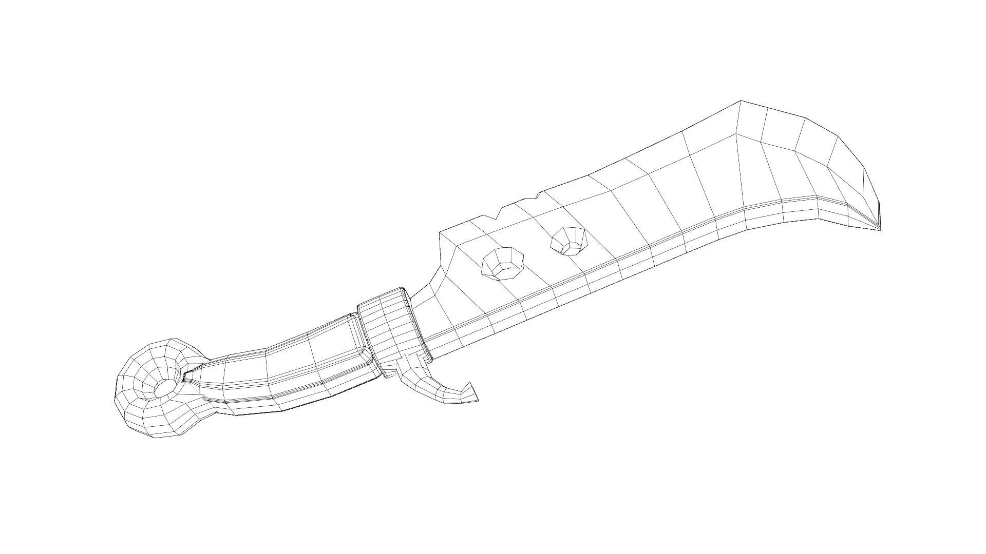 Lowwpoly knife Low-poly 3D model_28