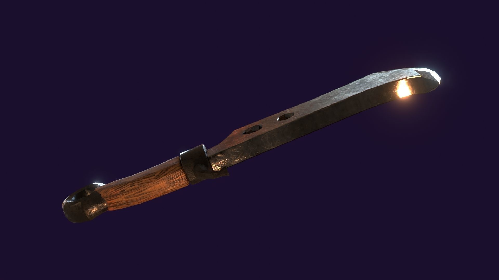 Lowwpoly knife Low-poly 3D model_9