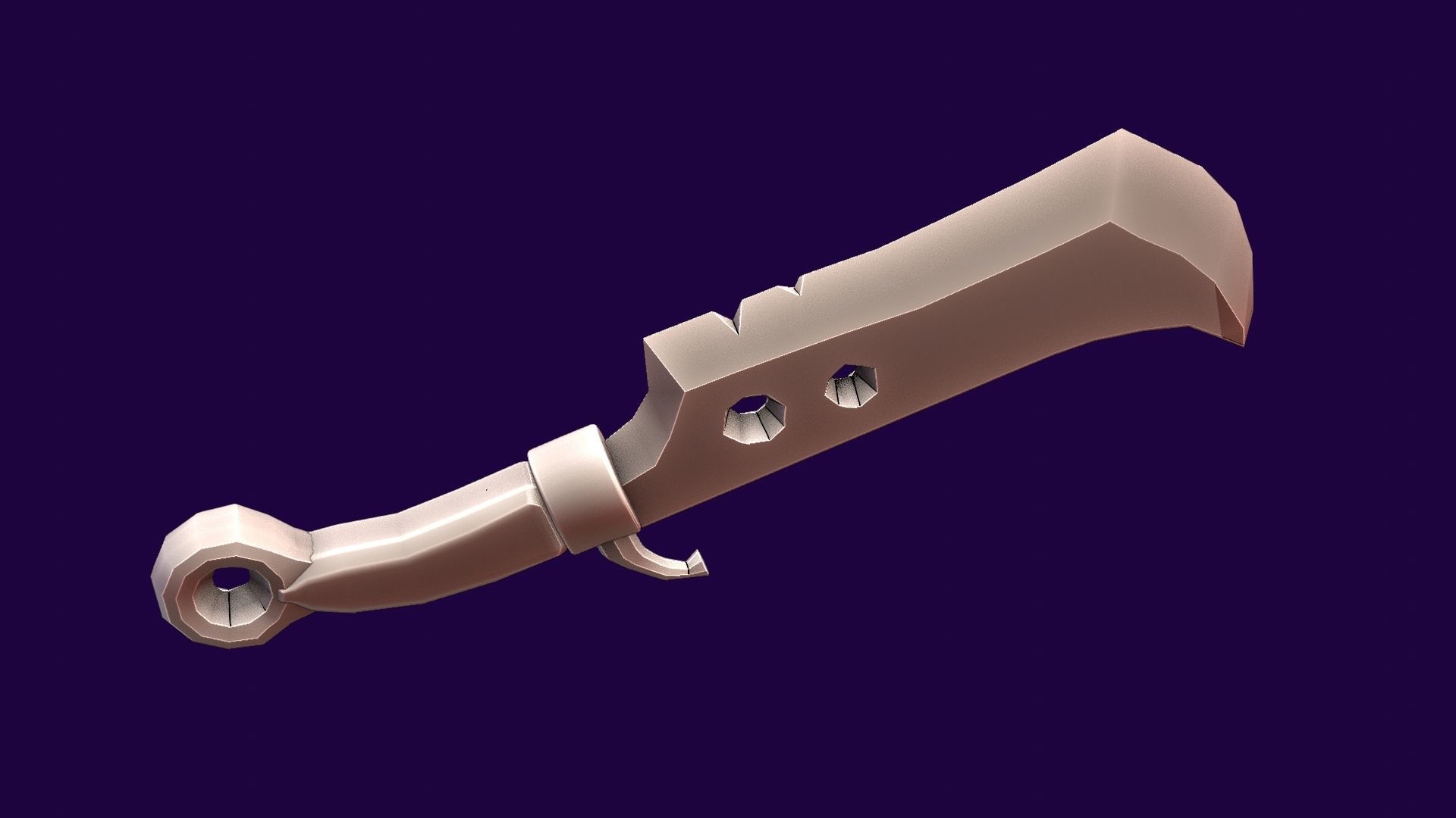 Lowwpoly knife Low-poly 3D model_16