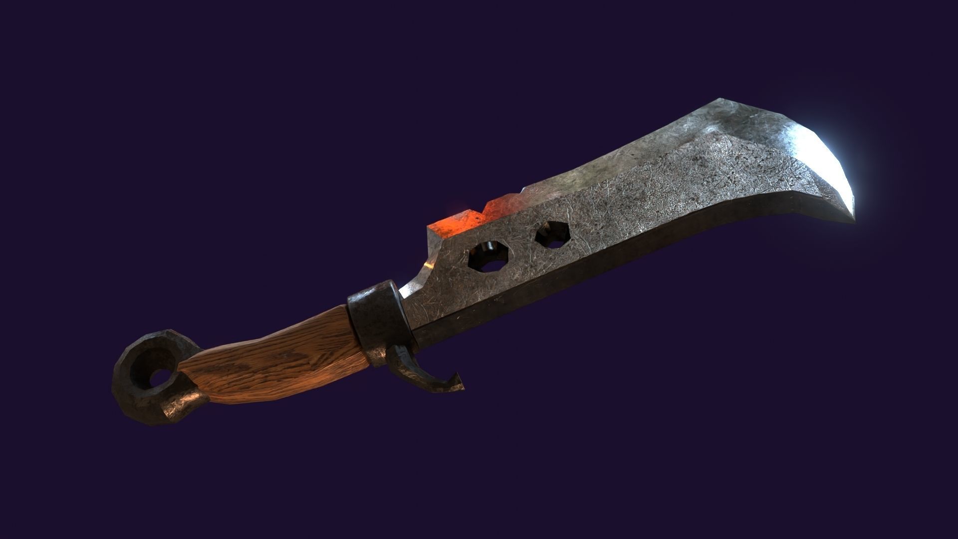 Lowwpoly knife Low-poly 3D model_8