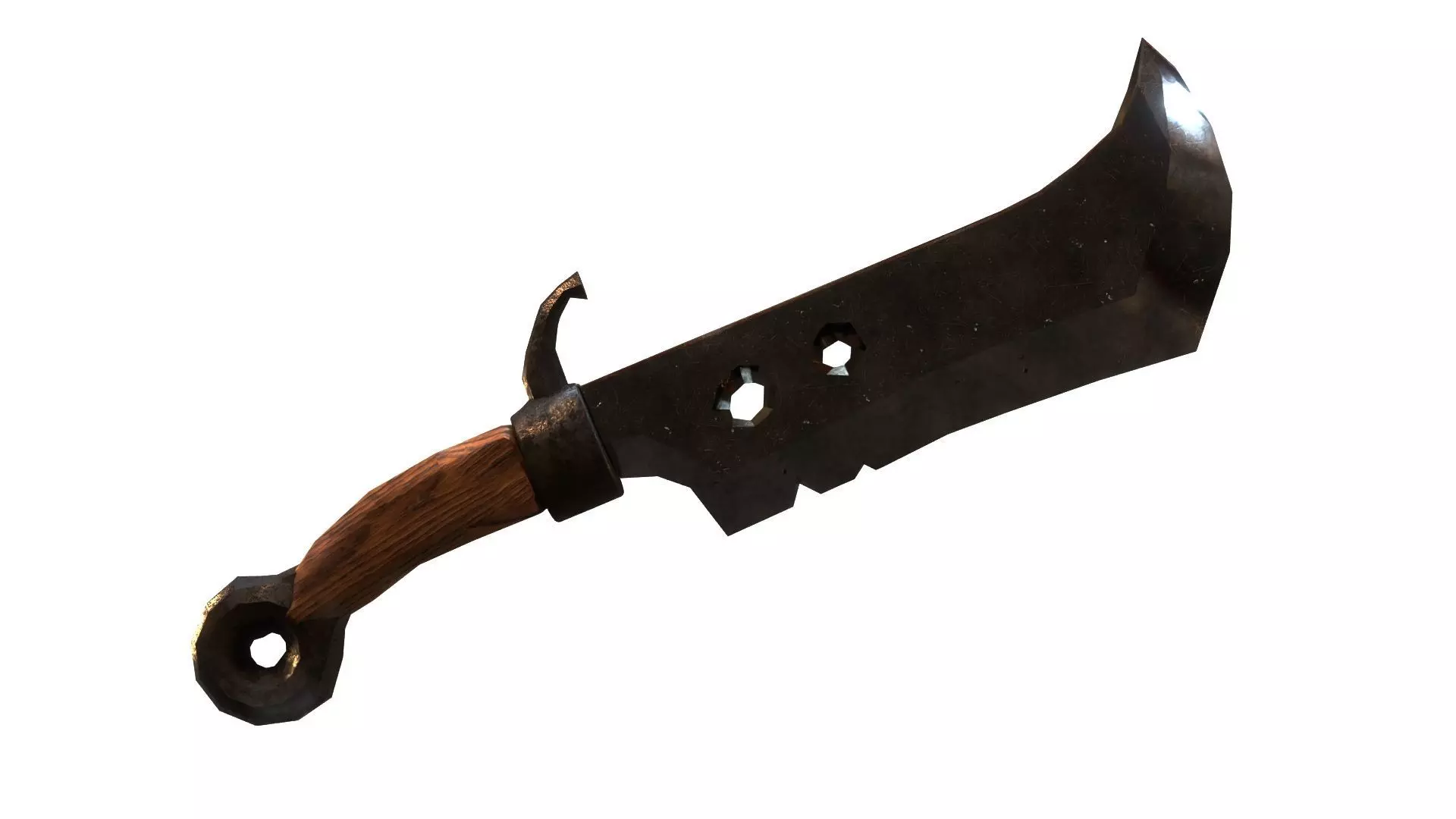 Lowwpoly knife Low-poly 3D model_0