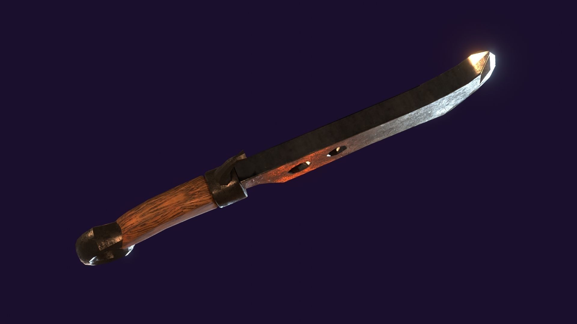 Lowwpoly knife Low-poly 3D model_10
