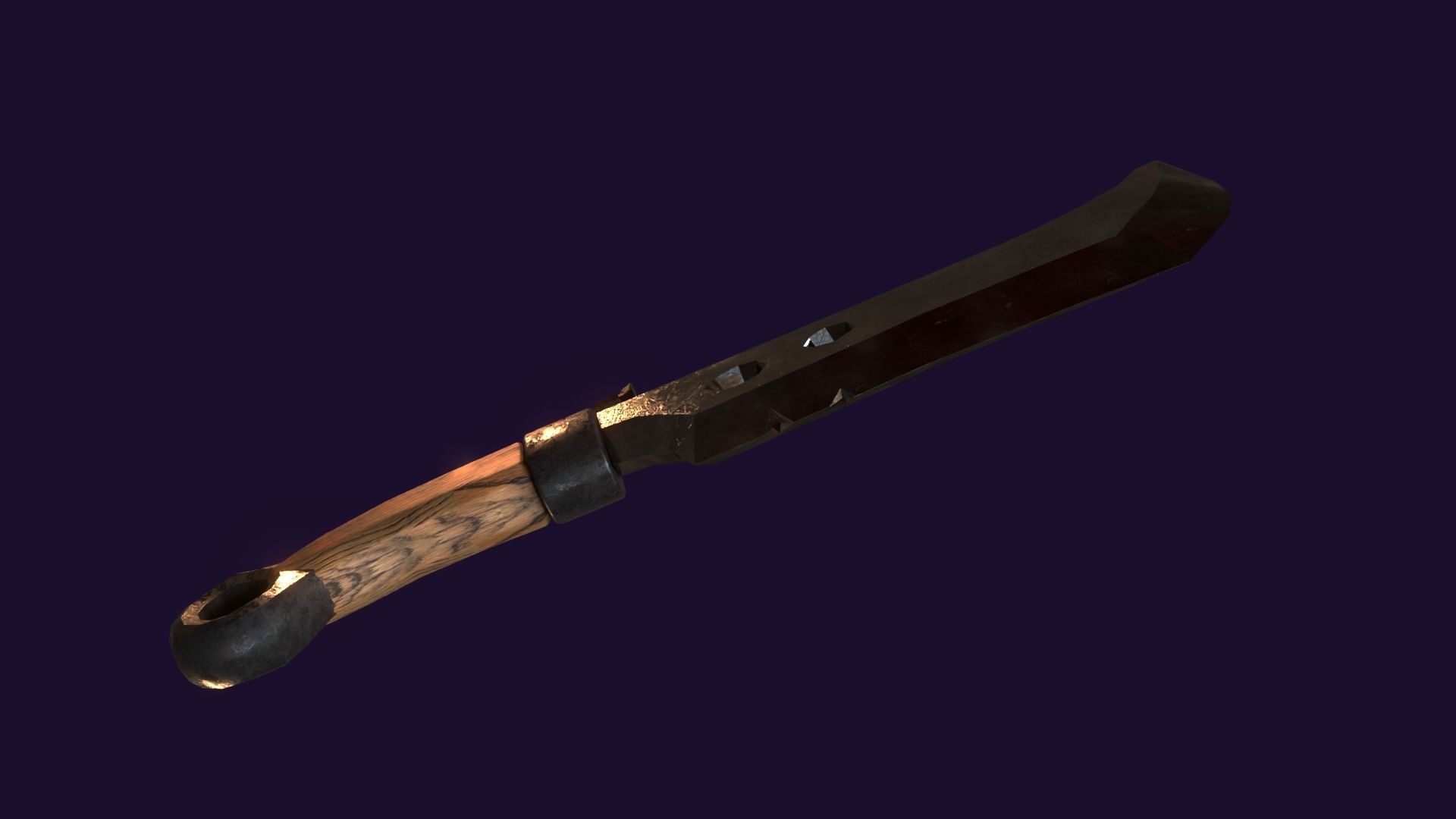 Lowwpoly knife Low-poly 3D model_4
